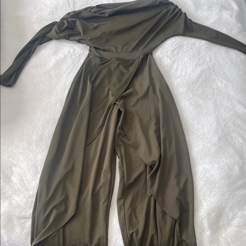 Elegant Olive Green Jumpsuit